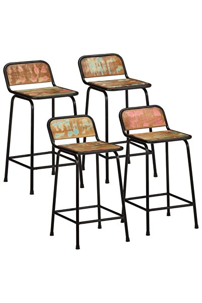 vidaxl Scaune de bar 4 buc 46x35,5x80 cm lemn masiv recuperat