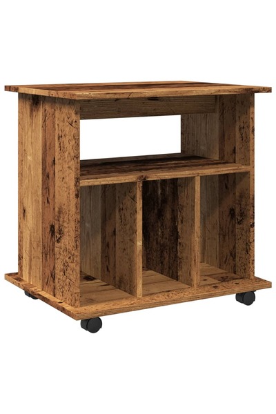 vidaxl Wardrobe with wheels, old wood, 60x45x60 cm, processed wood