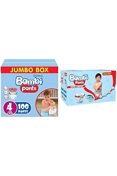 Sanita Bambi Diapers, Size 4, L, Pack of 184 Diapers