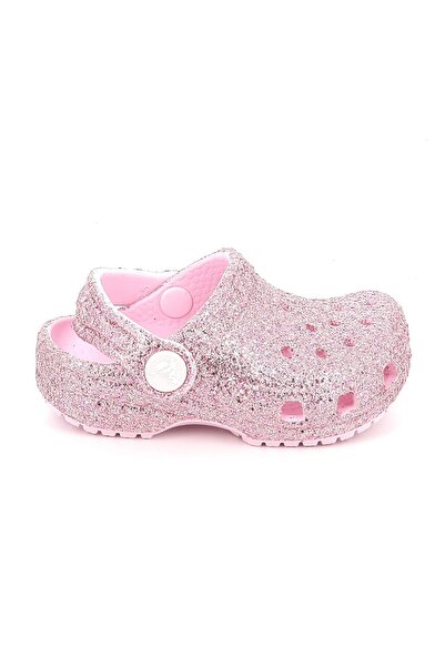 Crocs Παιδικό Σαμπό για Κορίτσι Classic Chunky Glitter Clog T Ανατομικό Χρώμα...