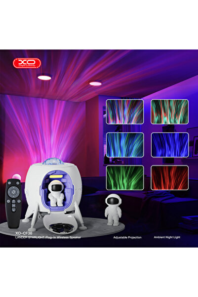 Xo Proiector LED cu boxa XO-CF38, Model capsula spatiala, 10W, RGB