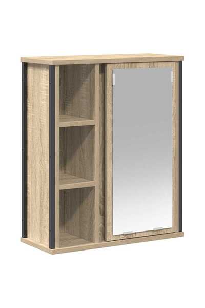 vidaxl Bathroom cabinet with mirror Sonoma Oak 50x21x60 cm