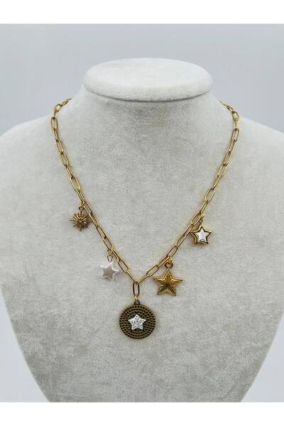 Bozhi Necklace Steel Gold Minimal Elegance