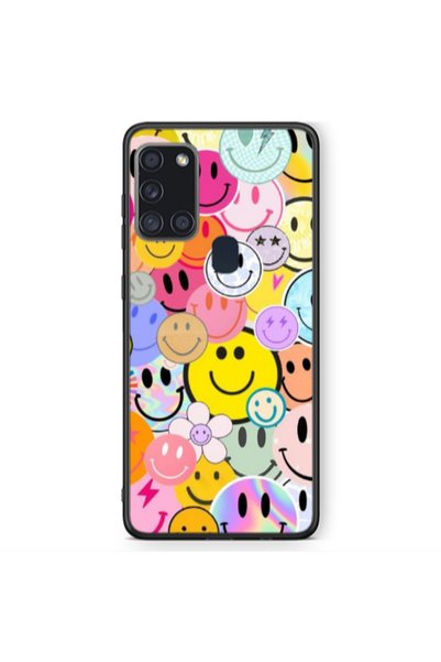 Other Samsung A21S Smiley Stickers Black Glossy Θήκη