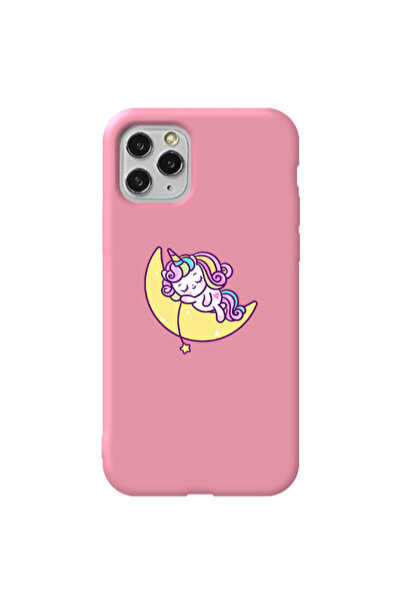 Other Apple iPhone 11 Pro Sleeping horse Pink Colored Silicone TPU Θήκη