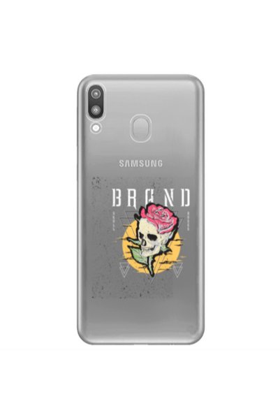 Other Samsung M20 Skull Roses Transparent Silicone TPU Θήκη