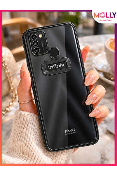Molly İNFİNİX SMART 5 İçin Kenarları Metalik Siyah Lens Koruyuculu Lou Lazer ...