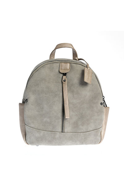 meli melo Casual gray Backpack with Front Zippered