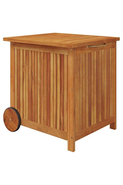 vidaxl Garden storage box with wheels, 60x50x58 cm, acacia wood