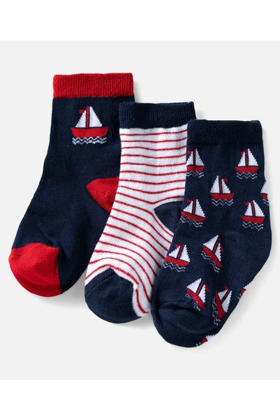 Cute Walk by Babyhug Ankle Length Anti Bacterial Socks with Boat Design, Pack...