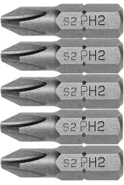 HOEGERT Screwdriver bit, PH2 25 mm, 5 pieces, Hogert / HT1S302