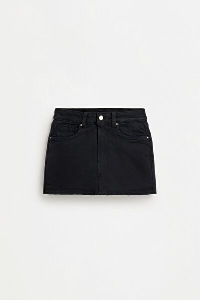 LEFTIES Yıkanmış denim etek