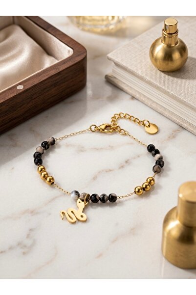 Bylin Natural Stone 316 L Surgical Steel Bracelet - Adjustable Length