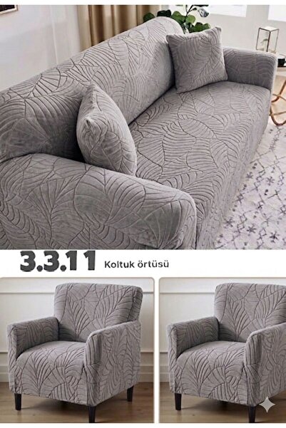 zilale Jakarlı 3 3 1 1 Lastikli Kanepe Örtüsü | Lastikli Koltuk Örtüsü | kolt...