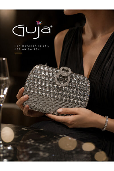 Guja 25Yc1290 Evening Bag with Stone-Encrusted Fringe