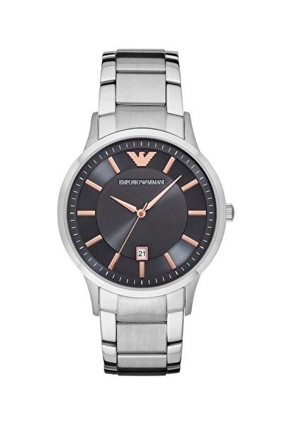 Emporio Armani Renato Ανδρικό Ρολόι 43mm Μπαταρίας με Ασημί Μεταλλικό Μπρασελ...