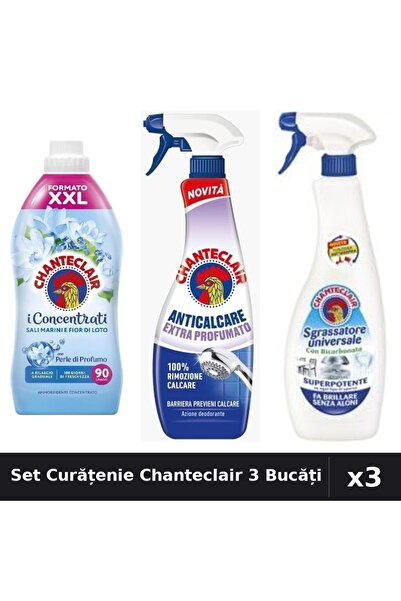 Chanteclair Set 3 Curățenie - Balsam Rufe 1800ml, Degresant 625ml, 600ml
