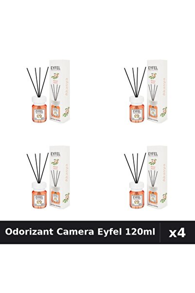 Eyfel Set 4 Odorizant Camera cu Betisoare - Aroma Acacia, Parfum Intens 120ml