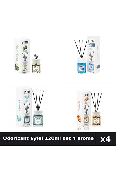 Eyfel Top Bottom Set of 4 Room Air Fresheners with Sticks 120ml - Angel, Cool...