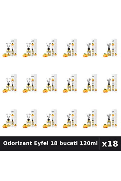 Eyfel Set 18 Odorizant Camera cu Betisoare - Portocala, Parfum Intens 120ml