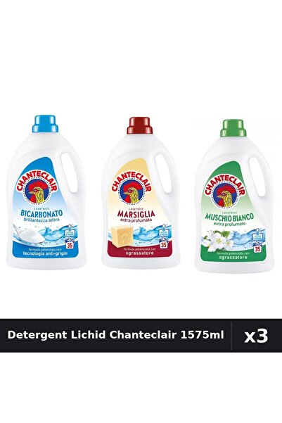 Chanteclair Set 3 Detergent Lichid Rufe 1575ml 35 Spalari - Bicarbonat, Marsi...