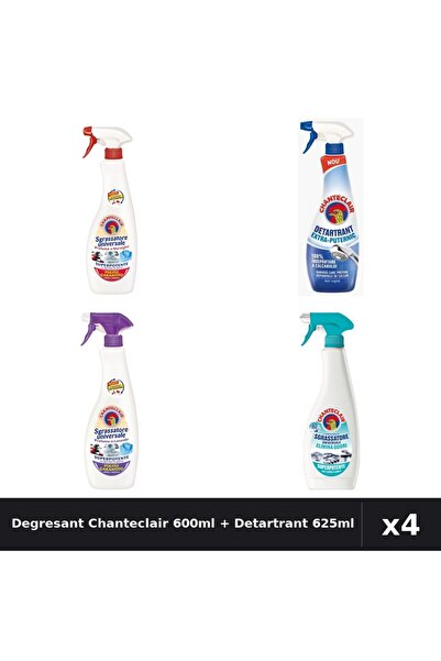 Chanteclair Set 4 Degresant Universal 600ml + Detartrant 625ml - Marsilia, Mo...