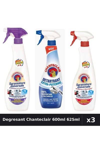 Chanteclair Set 3 Degresant Universal 600ml + Detartrant 625ml - Lavanda, Mar...