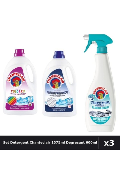 Chanteclair Set 3 Detergent Lichid Rufe 1575ml 35 Spalari - Color, Curatare P...
