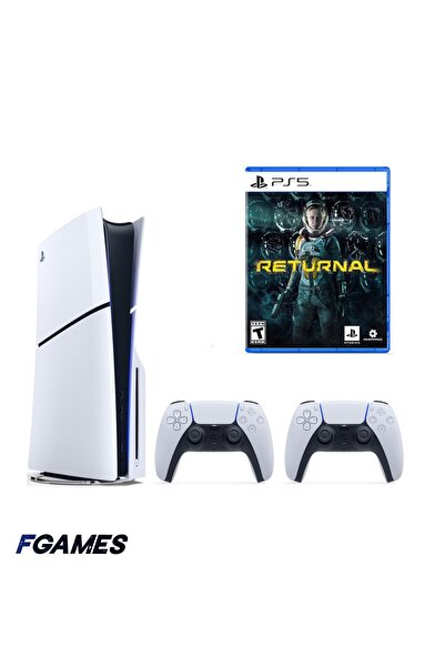 Sony Consola Playstation 5 Slim, Ps5 Ediția cu disc 1TB + Două controlere + R...