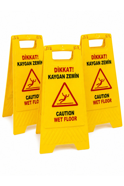 ünalgrup 3 Pack Caution Slippery Floor Warning Sign Pvc Warning Sign Door Wall