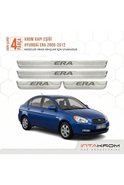 Hyundai Accent Era 2006-2012 Uyumlu Satine Krom Kapı Koruma Eşiği 4 Parça
