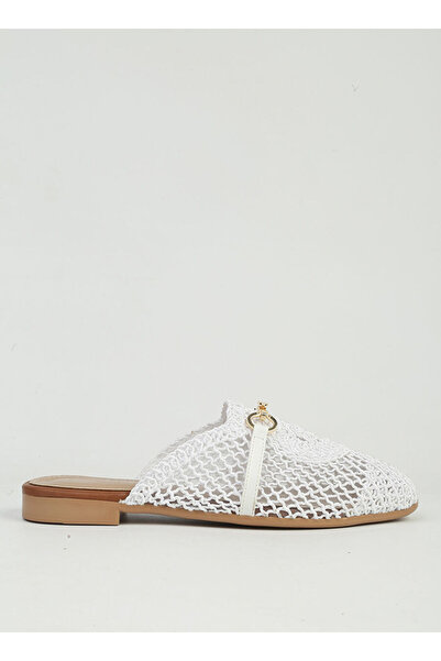 Pierre Cardin White Women's Leather Slippers Pc-55778