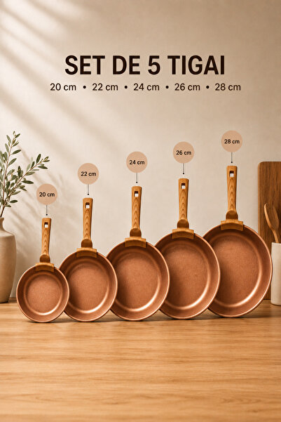 OEM HomeRoy – Top Bottom Set of 5 Pans, 20 cm – 22 cm – 24 cm – 26 cm – 28 cm