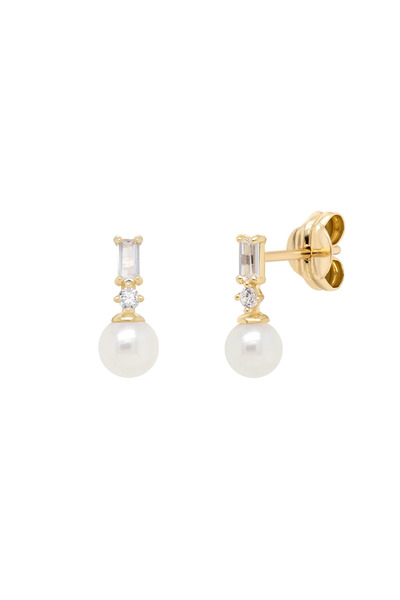 Lisa&Co. Cercei Aur Baguette Pearl Drop