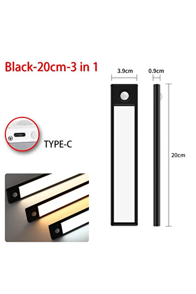 Choice3 Black-20cm-3 in 1 LED Under Cabinet Lights 10-50CM Motion Sensor Lamp...