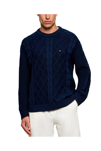 Tommy Hilfiger Ανδρικό Πουλόβερ Navy Μπλε Tommy Jeans DM0DM23405-C1G