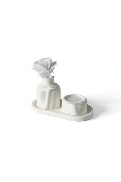 OEM Minimalist Decorative Top Bottom Set Vase Candle Holder Tray Modern Design