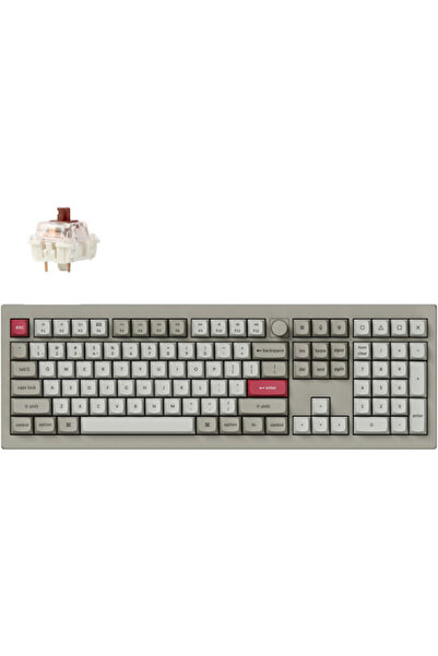 Keychron V6 Max Retro V6M-R3 Μηχανικό πληκτρολόγιο gaming με προσαρμοσμένους ...