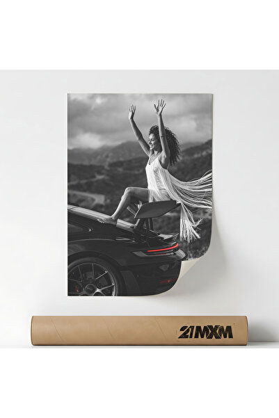 21mxm Poster Decorativ Tematică Sports Car Luxury - 'Freedom Ride', Material ...