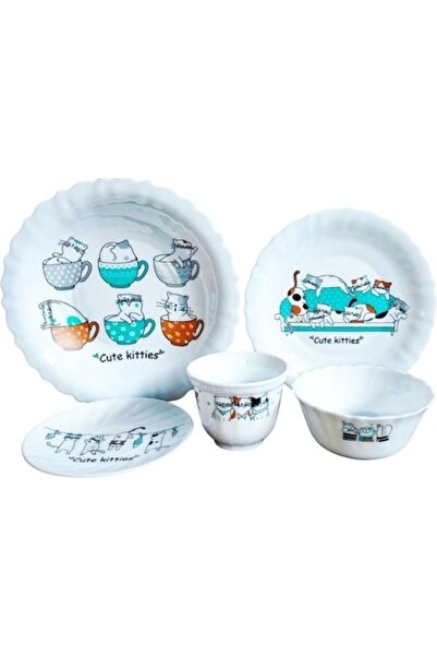 OEM Children's Dining Set Cats, Opal, 5 Pieces