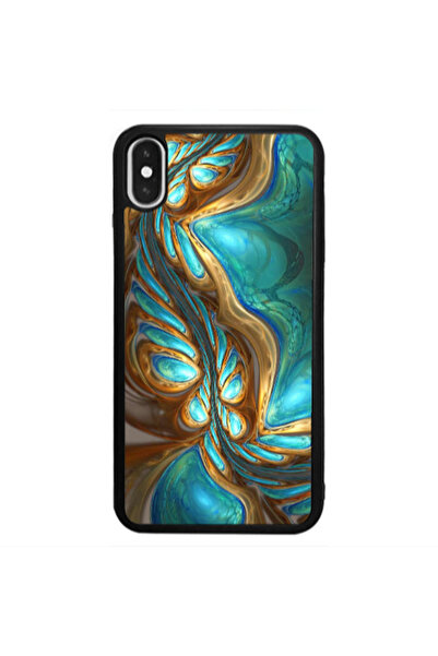Other Apple iPhone Xs Max Marble Blurry Black Glossy Θήκη