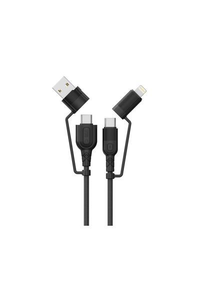 lemontti Cablu multi-conector 4 în 1, USB-A și Type-C la Type-C și Lightning,...