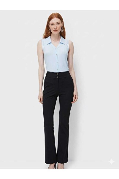 Ekol Thick Elastic Spanish Flare Pants-4172