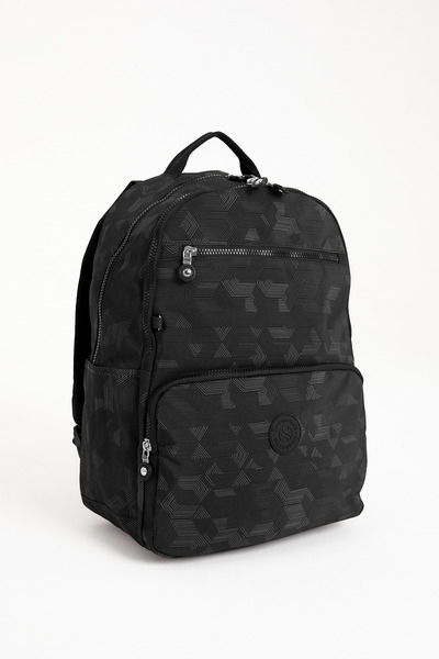 Morpelikan Sanmorris Unisex Water Resistant Medium Size Crinkle Fabric Multi-Compartment Dark Gray Laptop School and Travel Backpack