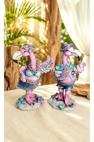 Gardenya Flamingo Melodisi – Dekoratif Polyester Biblo Seti (2’li)