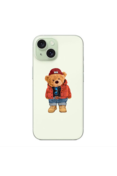 Other Apple iPhone 15 Plus Bear in a hat Transparent Silicone TPU Θήκη