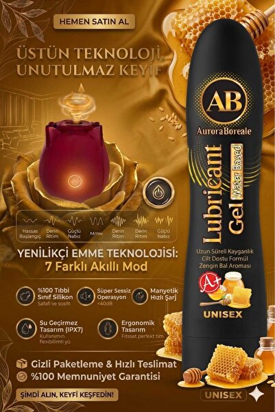 AuroraBoreale Premium 125 ML Ballı Kayganlaştırıcı Jel 7 titreşim Modlu ve Va...