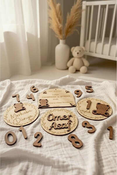aze kids Kişiye Özel Ahşap Teddy Bear Ayıcık Temalı Bebek Seti | 12 Aylık Ay ...