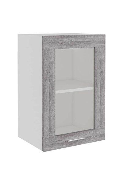 vidaxl “Lyon” hanging glass cabinet, sonoma gray, 40x31x60 cm