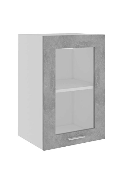 vidaxl “Lyon” concrete gray hanging glass cabinet 40x31x60 cm